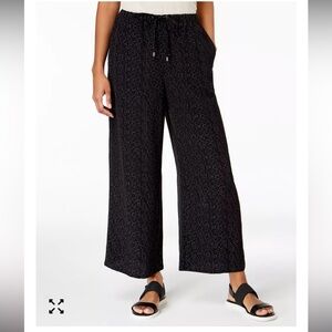 EILEEN FISHER The Future Is Female Wide Leg Crop Pants Tencel Viscose Morse Code